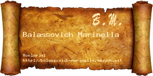 Balassovich Marinella névjegykártya